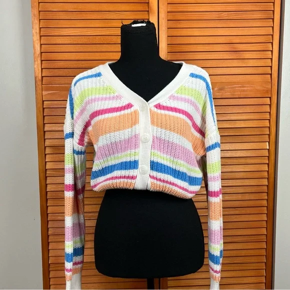 Jessica Simpson Multicolor Striped Cardigan - Picture 2 of 7